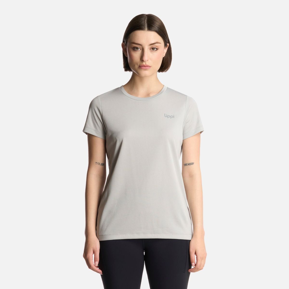 LIPPI - Polera Mujer Core Q-Dry T-Shirt Gris Claro Lippi