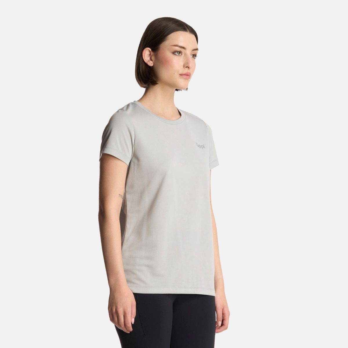 LIPPI - Polera Mujer Core Q-Dry T-Shirt Gris Claro Lippi