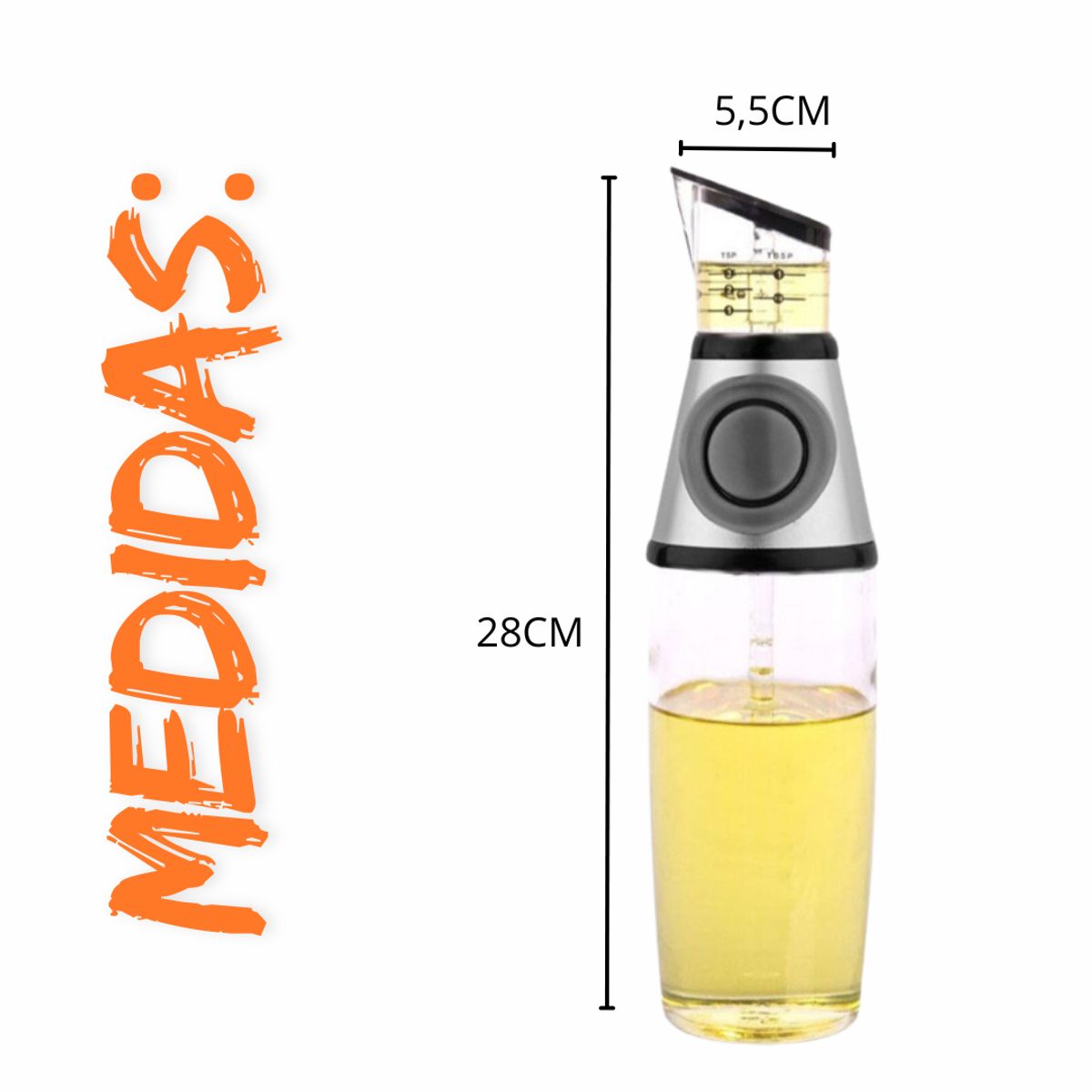 GENERICO - Aceitero Vinagrero Botella Dispensador Aceite Oliva Vinagre