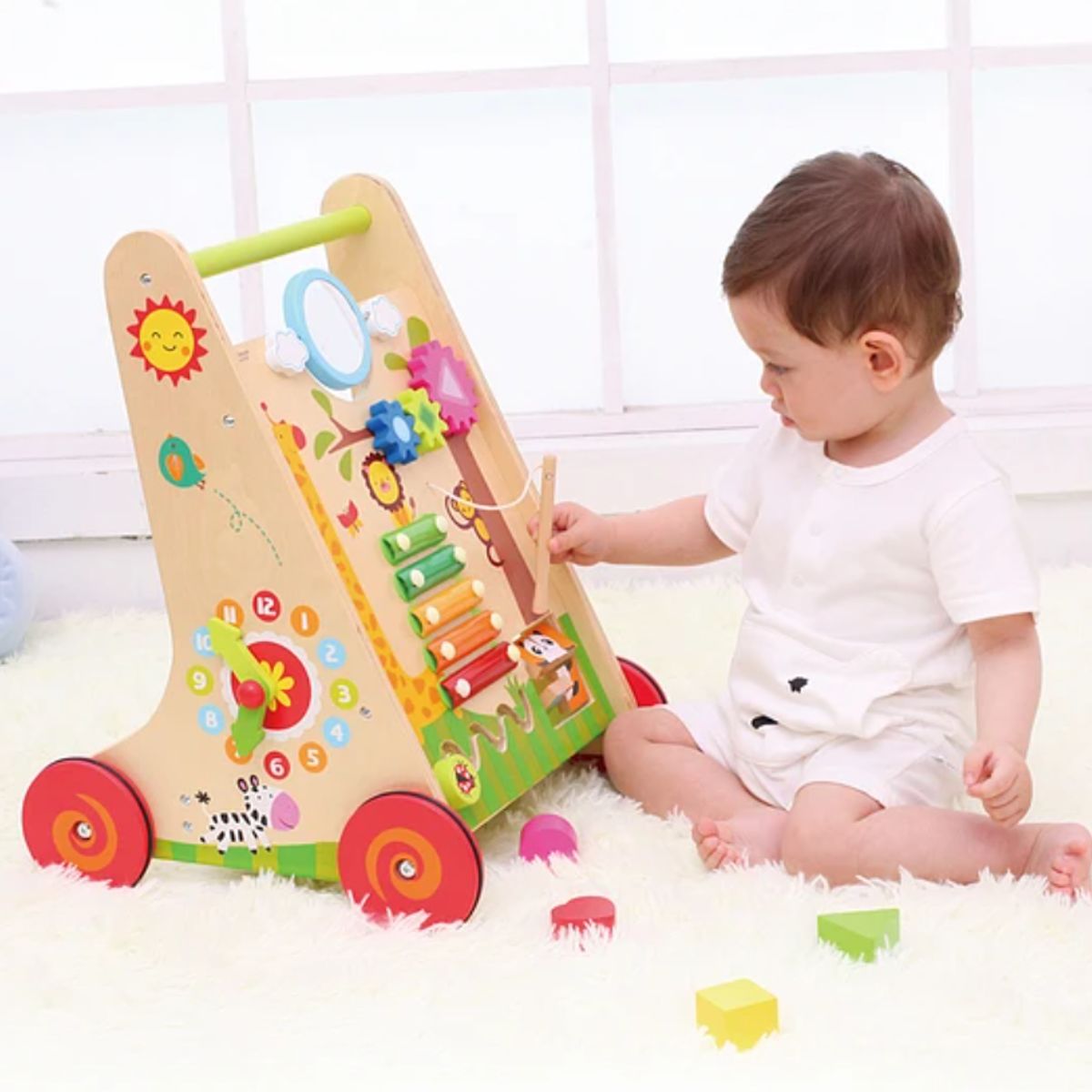 KIDSCOOL - Caminador De Madera Happy Learning