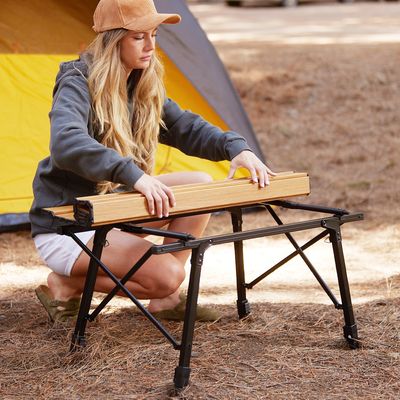 Imagen 2 del producto Mesa Plegable Roble Portátil y Ajustable para Camping