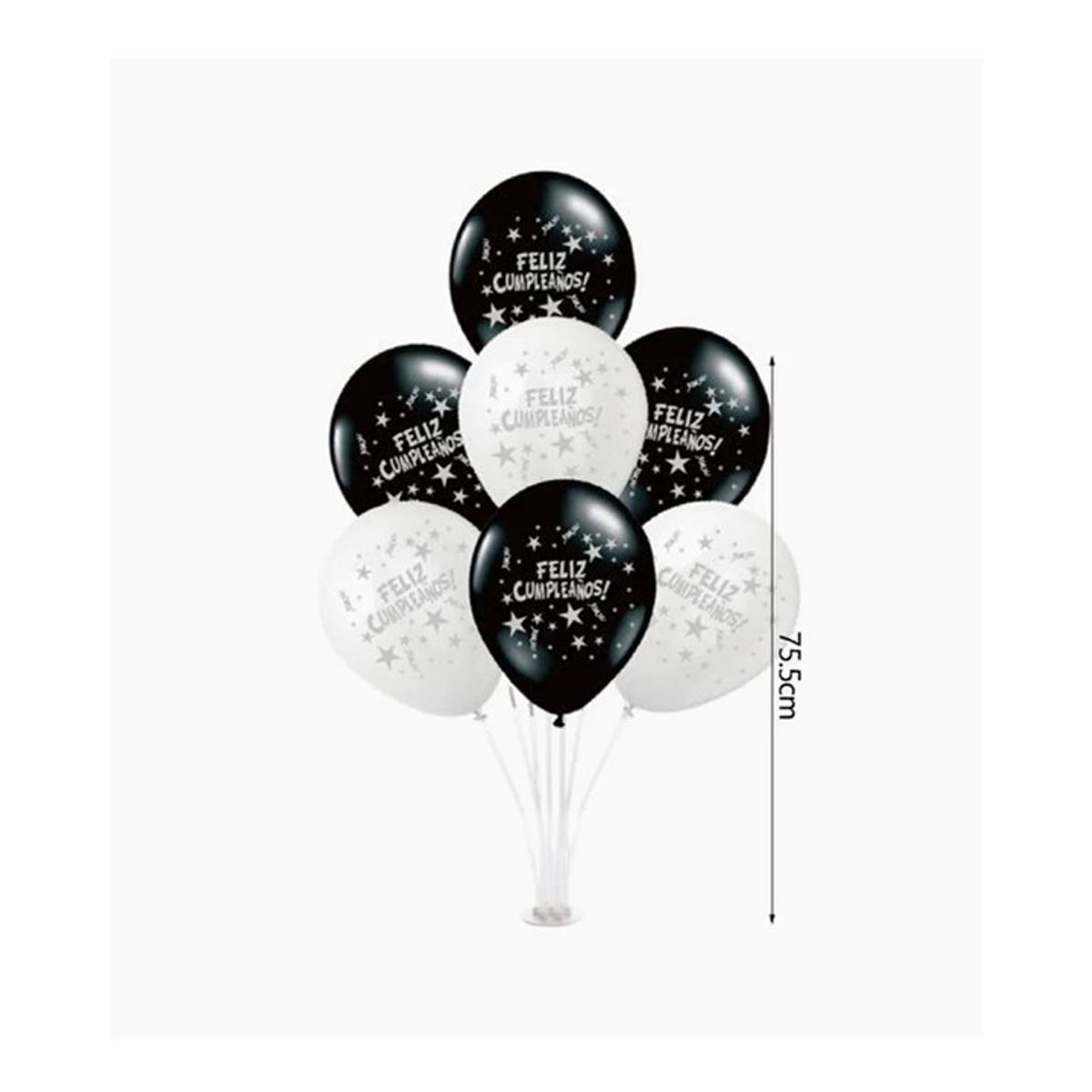 GENERICO - Set de Globo Blanco y Negro 75cm