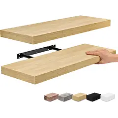 GENERICO - Repisas Flotantes De Madera Mdf Premium Kit X2 60cm Premium