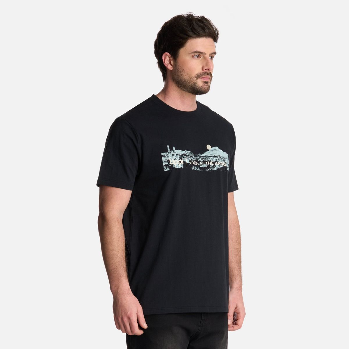 LIPPI - Polera Hombre Logo Lippi Front Print T-Shirt Negro Lippi