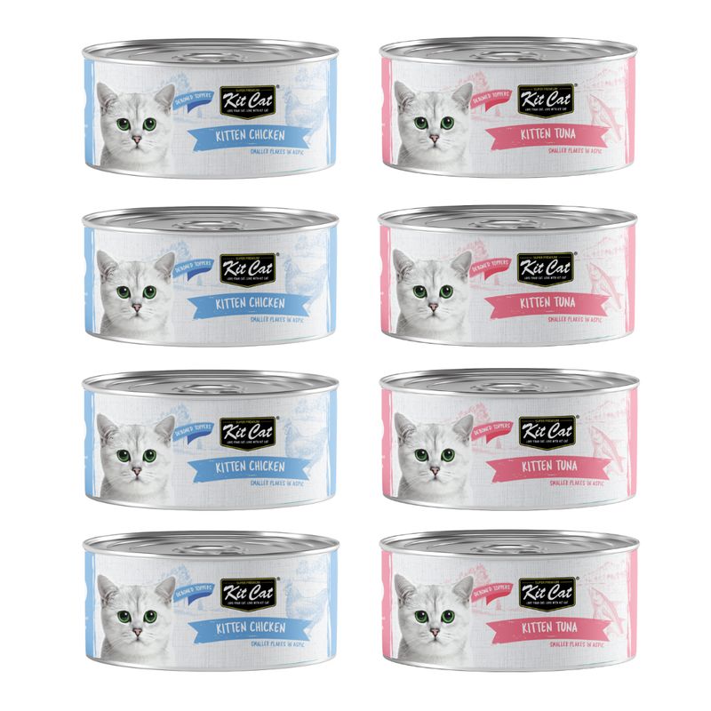 GENERICO - Kit Cat Deboned Kitten - Pack 8 Latitas - Comida Húmeda Gato