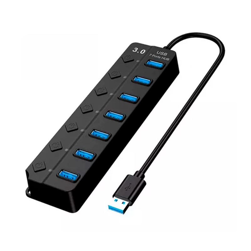 GENERICO - Hub Splitter 7 Usb 3.0 A Para Windows Y Mac