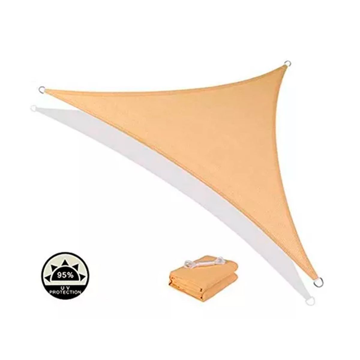 GENERICO - Toldo Vela Triangular 3.5 X 3.5 X 3.5 Mts Beige
