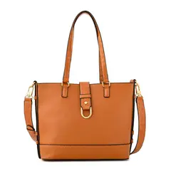ZIOL - Cartera tote tres divisiones mediana federica camel