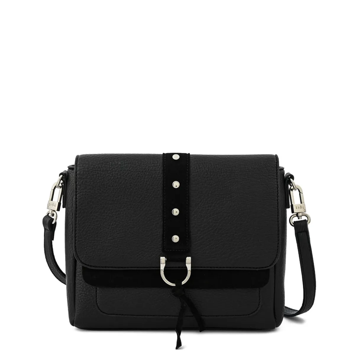 ZIOL - Cartera bandolera con tapa althea pequeña negro