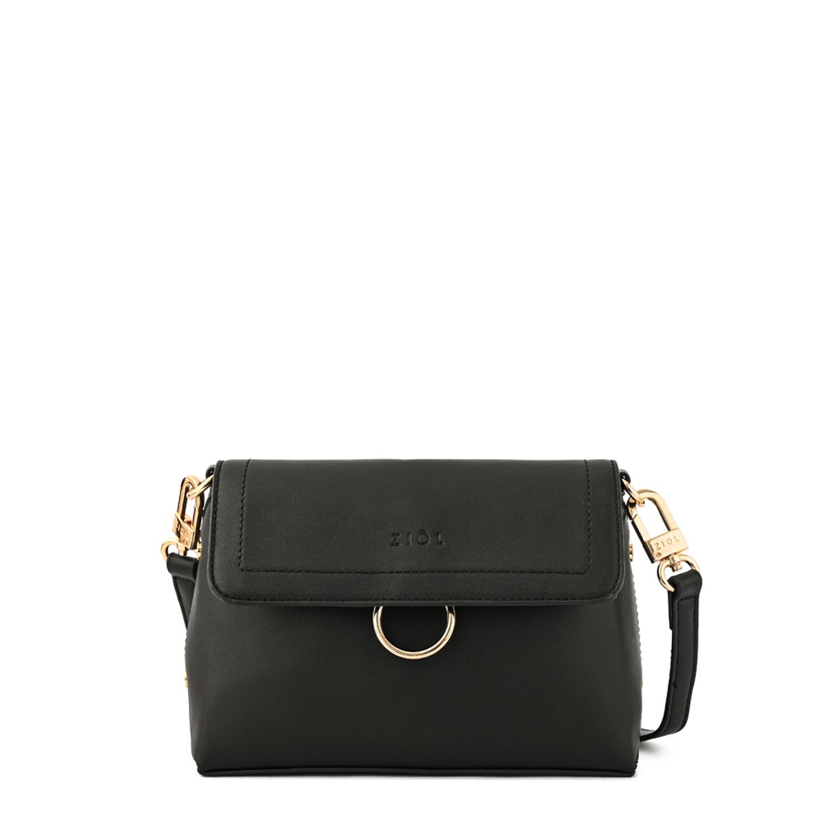 ZIOL - Cartera bandolera con tapa griselda pequeña negro