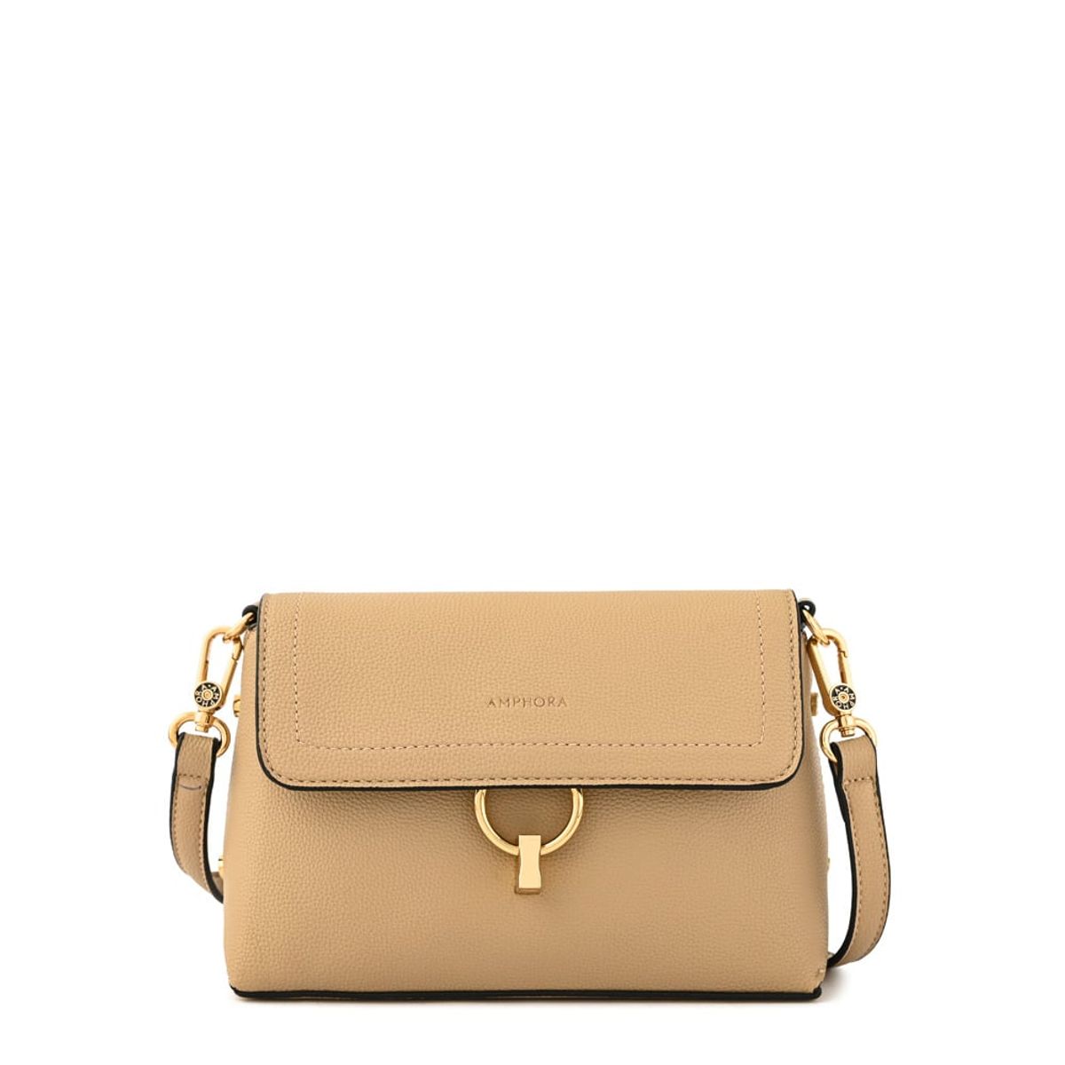 ZIOL - Cartera bandolera con tapa pequeña griselda beige
