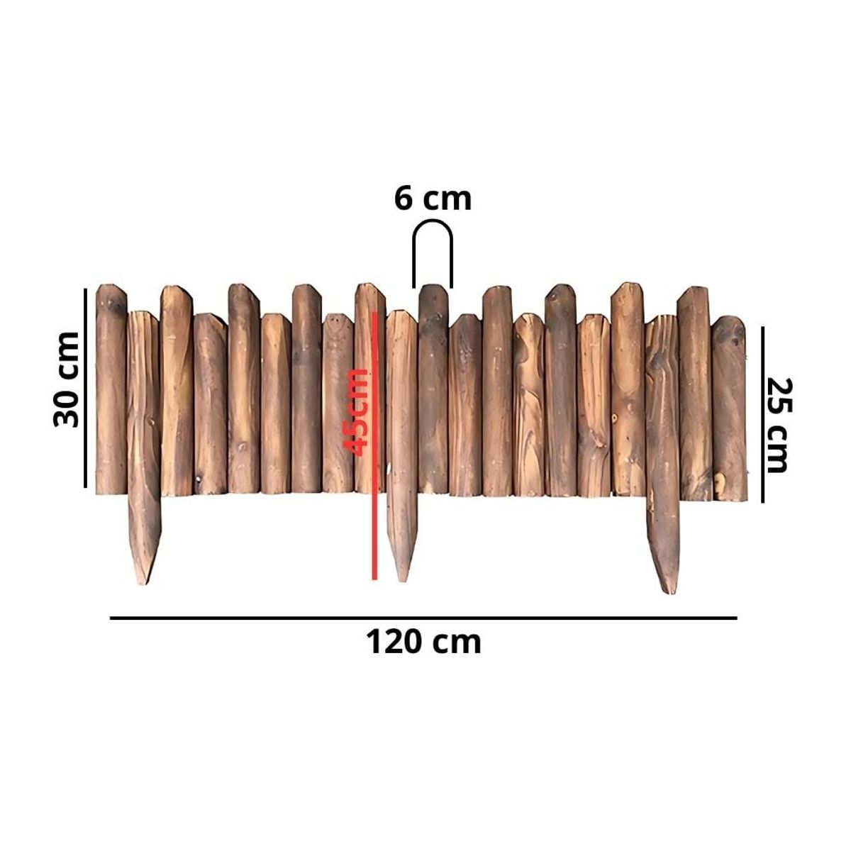 CRUSEC - Valla De Madera Flexible Para Jardin Bordes Exteriores