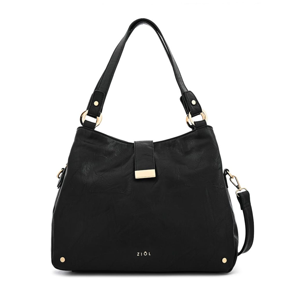 ZIOL - Cartera tote tres divisiones mediana alida negro