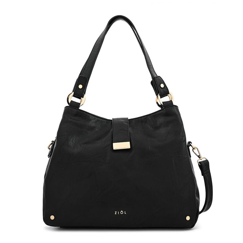 ZIOL - Cartera dos asas tres divisiones mediana alida negro