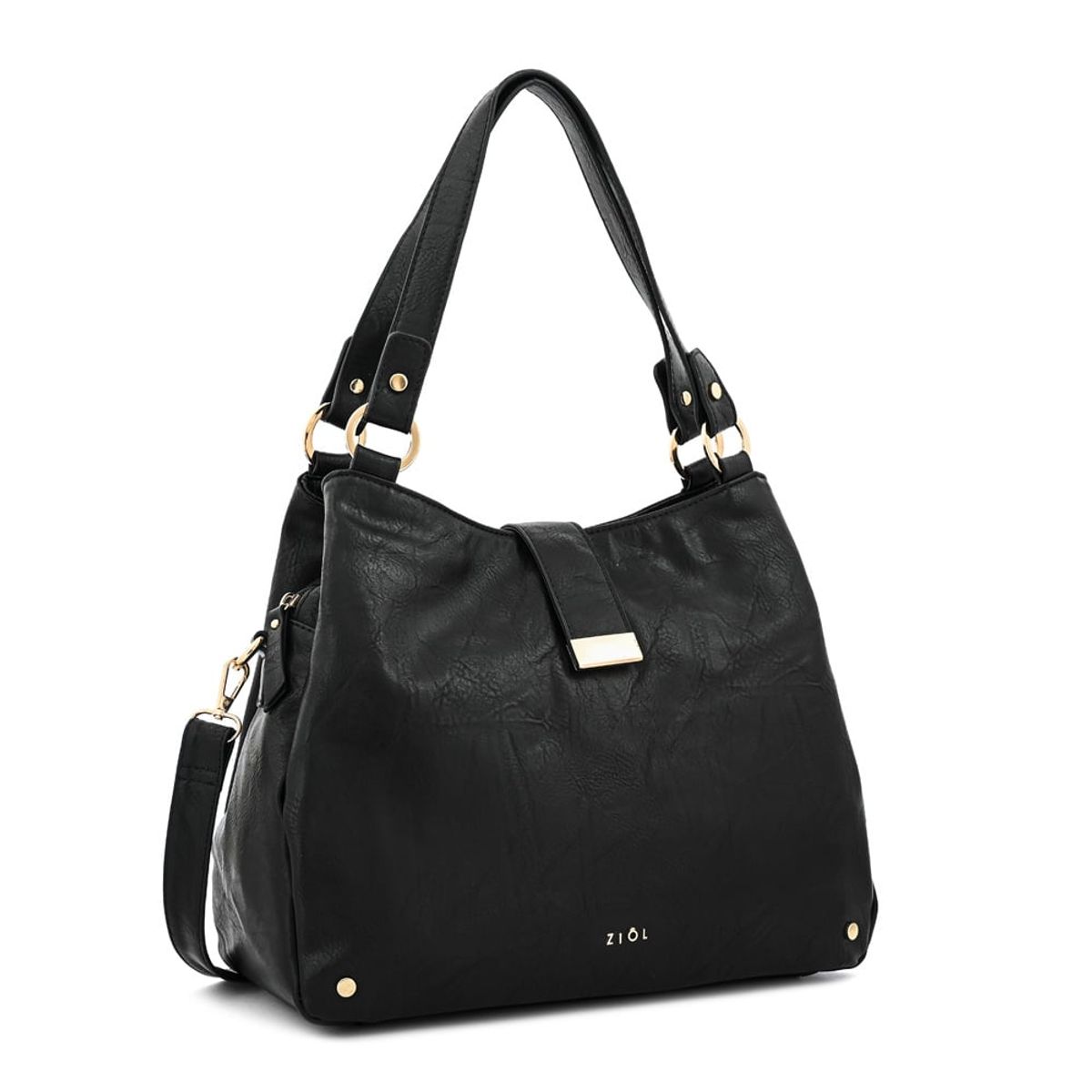 ZIOL - Cartera tote tres divisiones mediana alida negro