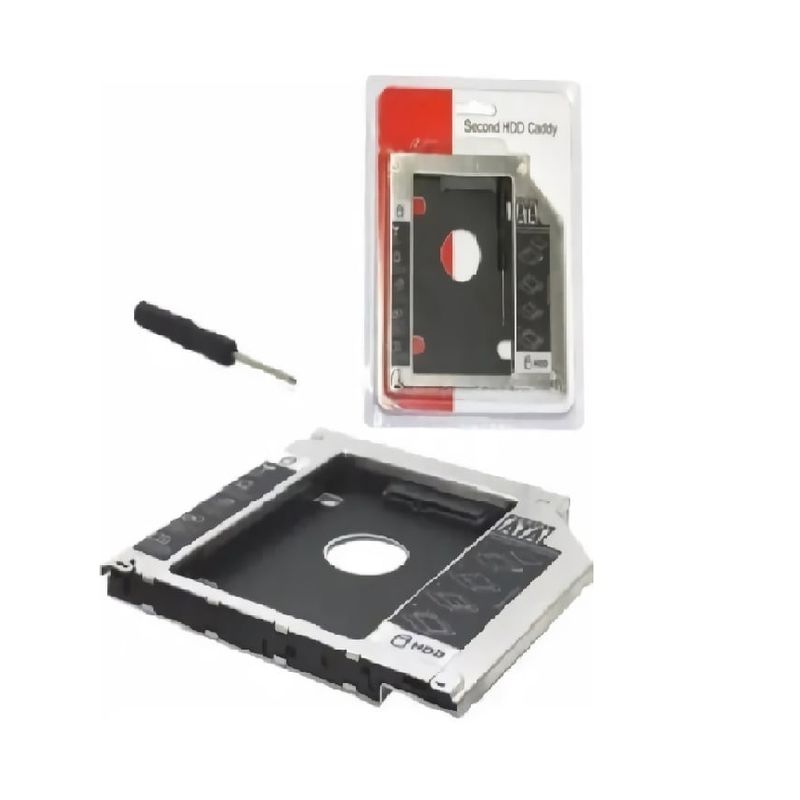 GENERICO - Adaptador Disco 2.5 A Bahía Cd Notebook 9.5Mm