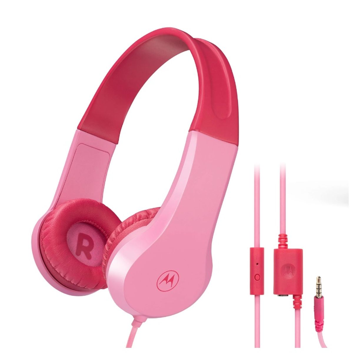 MOTOROLA - Audífonos Para Niños Infantil Motorola Moto Jr 200 Jack 3.5mm Rosado