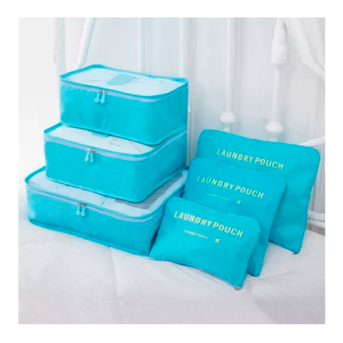 GENERICO - Set 6 Organizadores De Equipaje De Viaje Celeste