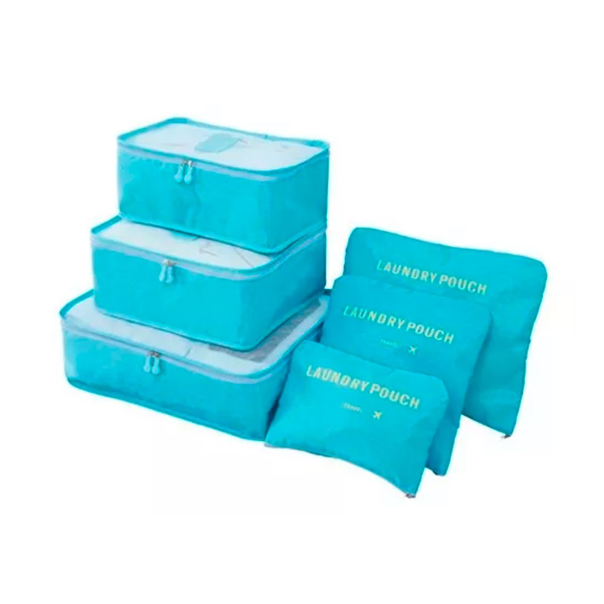 GENERICO - Set 6 Organizadores De Equipaje De Viaje Celeste