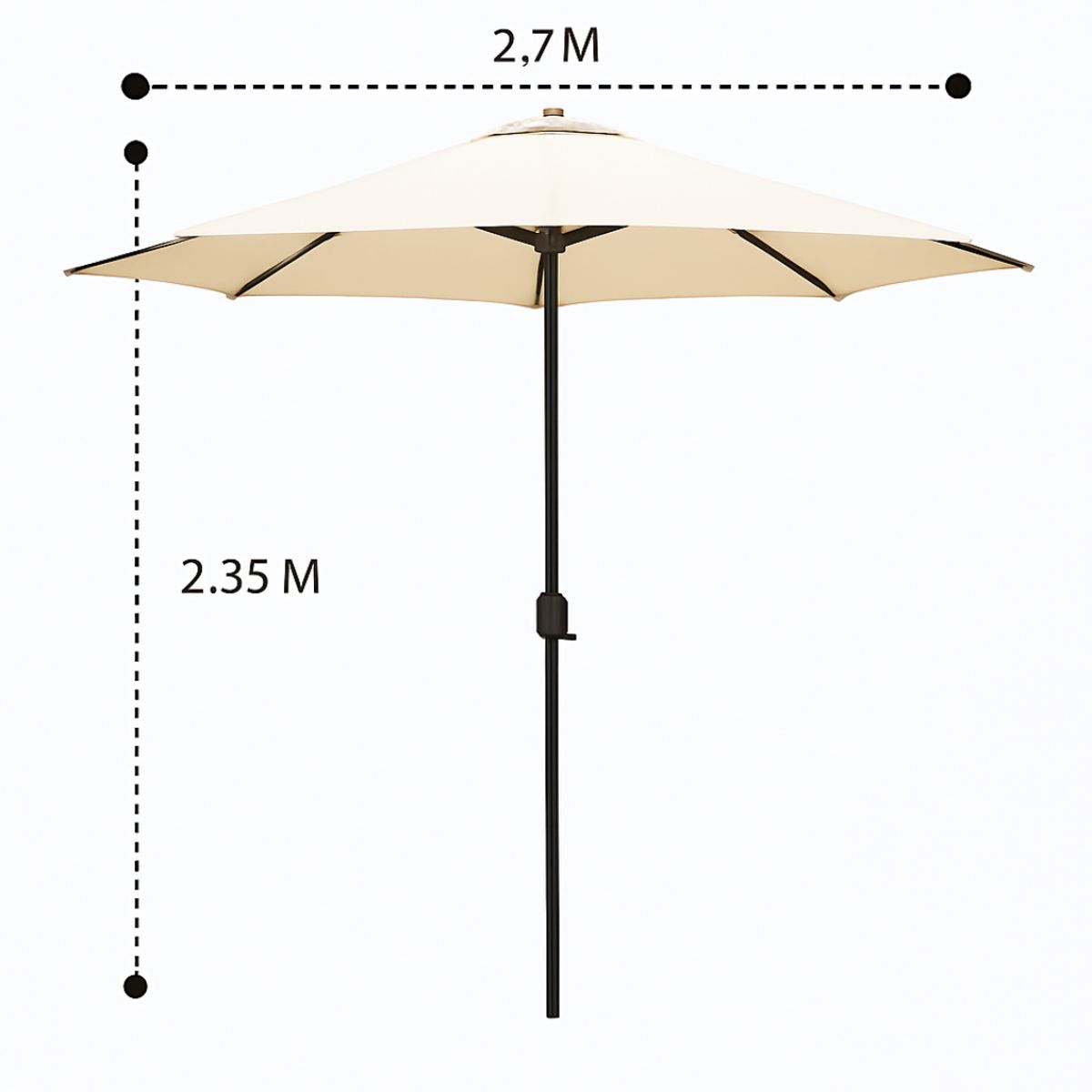 JAVIMATE - QUITASOL RECTO TERRAZA 2,7 MT BEIGE