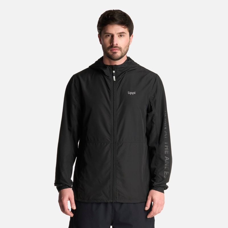 LIPPI - Chaqueta Hombre Nightfall WindBreaker Hoody Jacket Negro Lippi