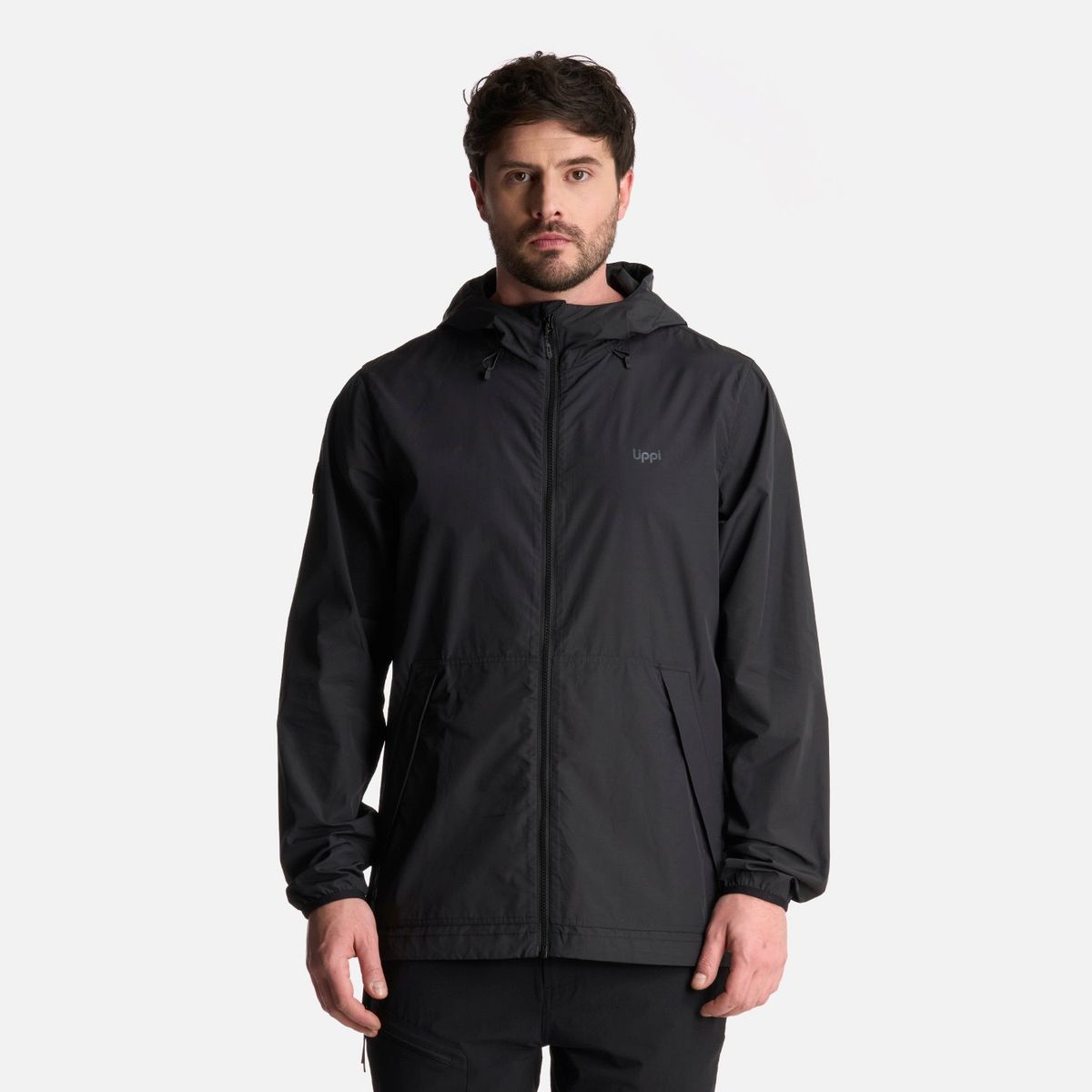 LIPPI - Chaqueta Hombre Windland Windbraker Hoody Jacket Negro Lippi