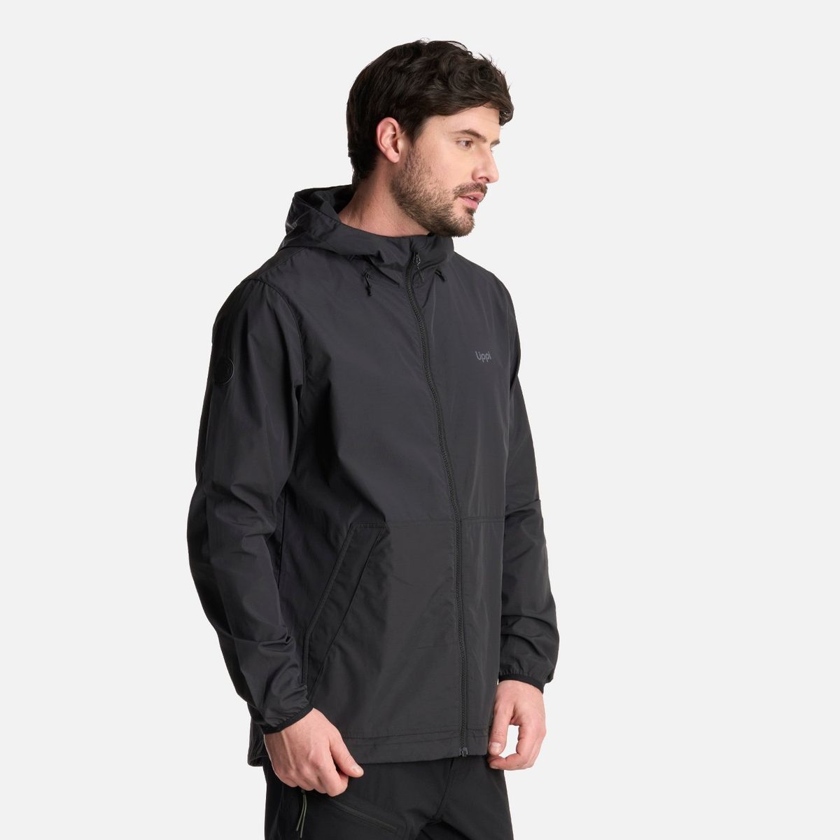 LIPPI - Chaqueta Hombre Windland Windbraker Hoody Jacket Negro Lippi