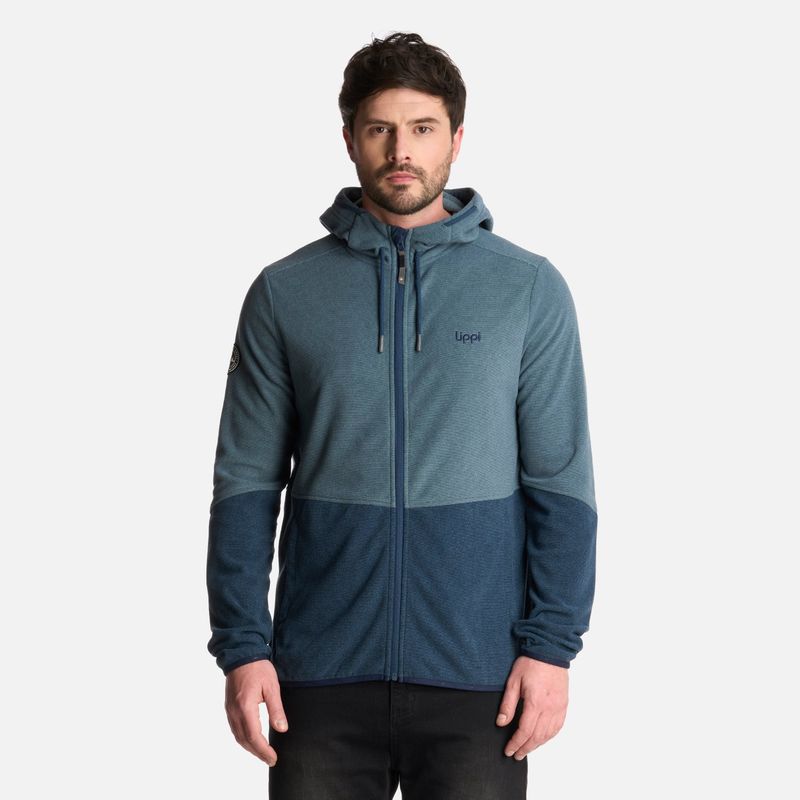 LIPPI - Polerón Hombre Stripes Nano-F Full Zip Hoody Azul Piedra Lippi