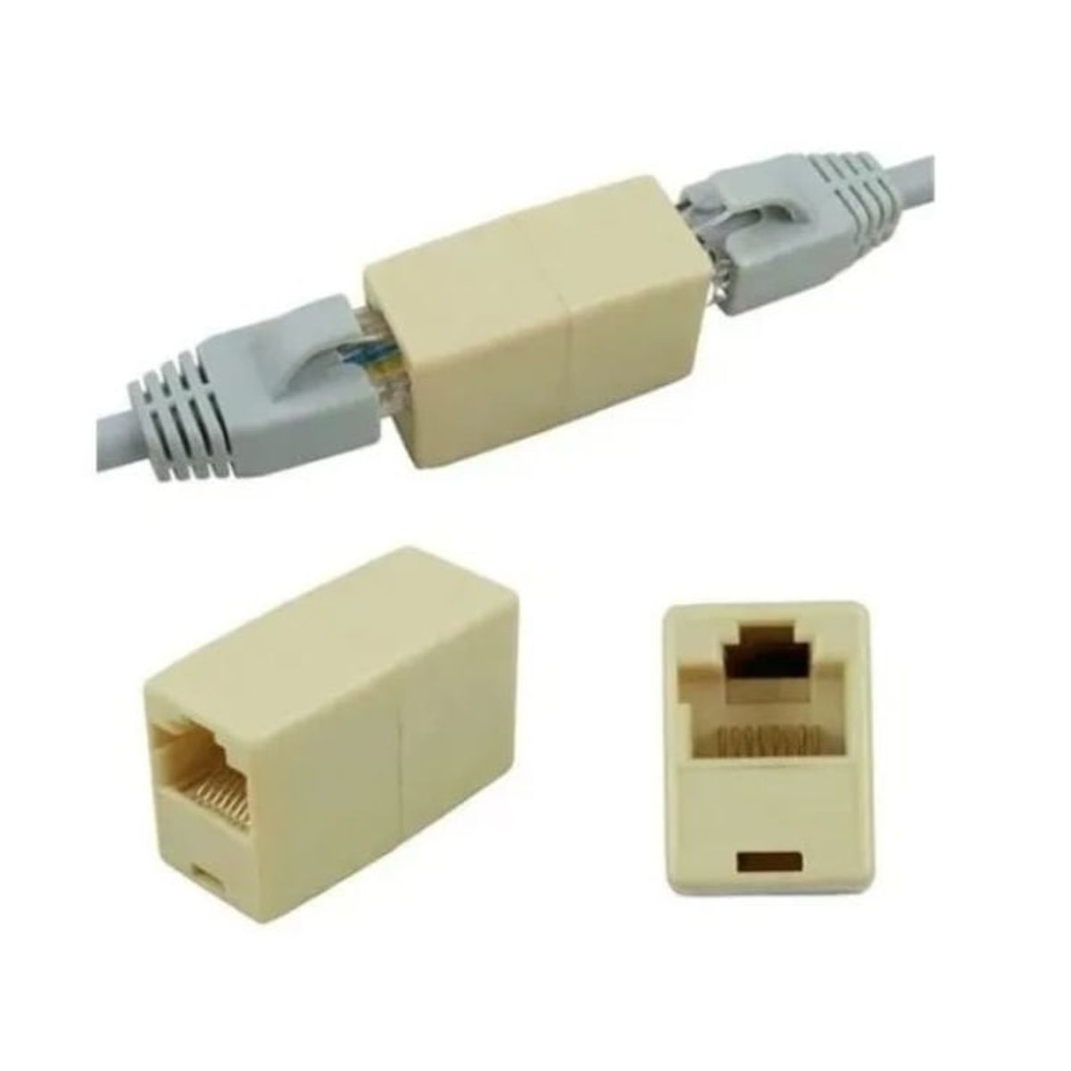 GENERICO - Adaptador Lan Rj45 Hembra Hembra Extension Cables Red