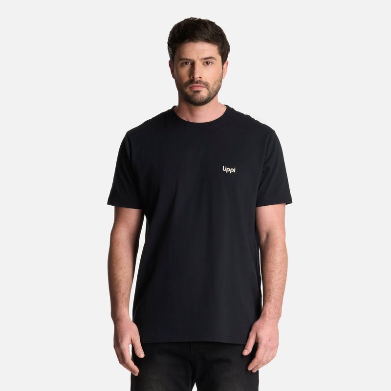 LIPPI - Polera Hombre Explore T-Shirt Negro Lippi