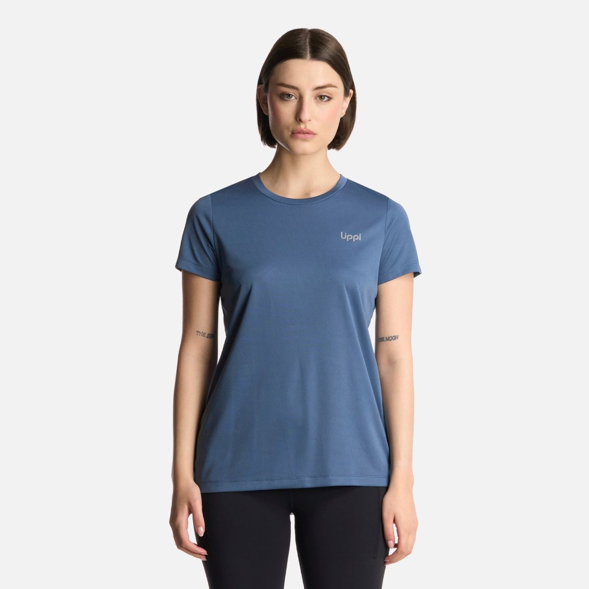 LIPPI - Polera Mujer Core Q-Dry T-Shirt Azul Piedra Lippi