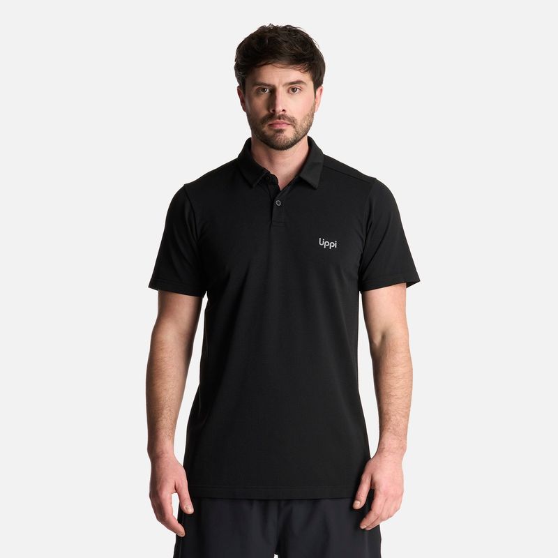 LIPPI - Polera Hombre B-Classic Seamless Polo Negro Lippi