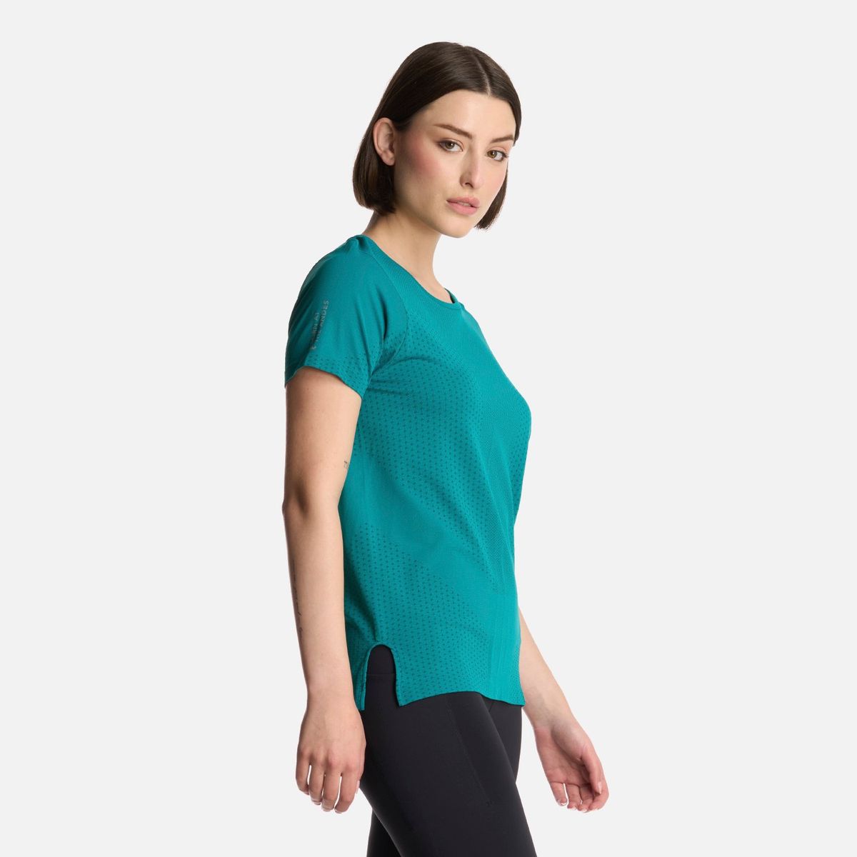 LIPPI - Polera Mujer 4 Run Seamless Trail Short Sleeve T-Shirt Turquesa Lippi