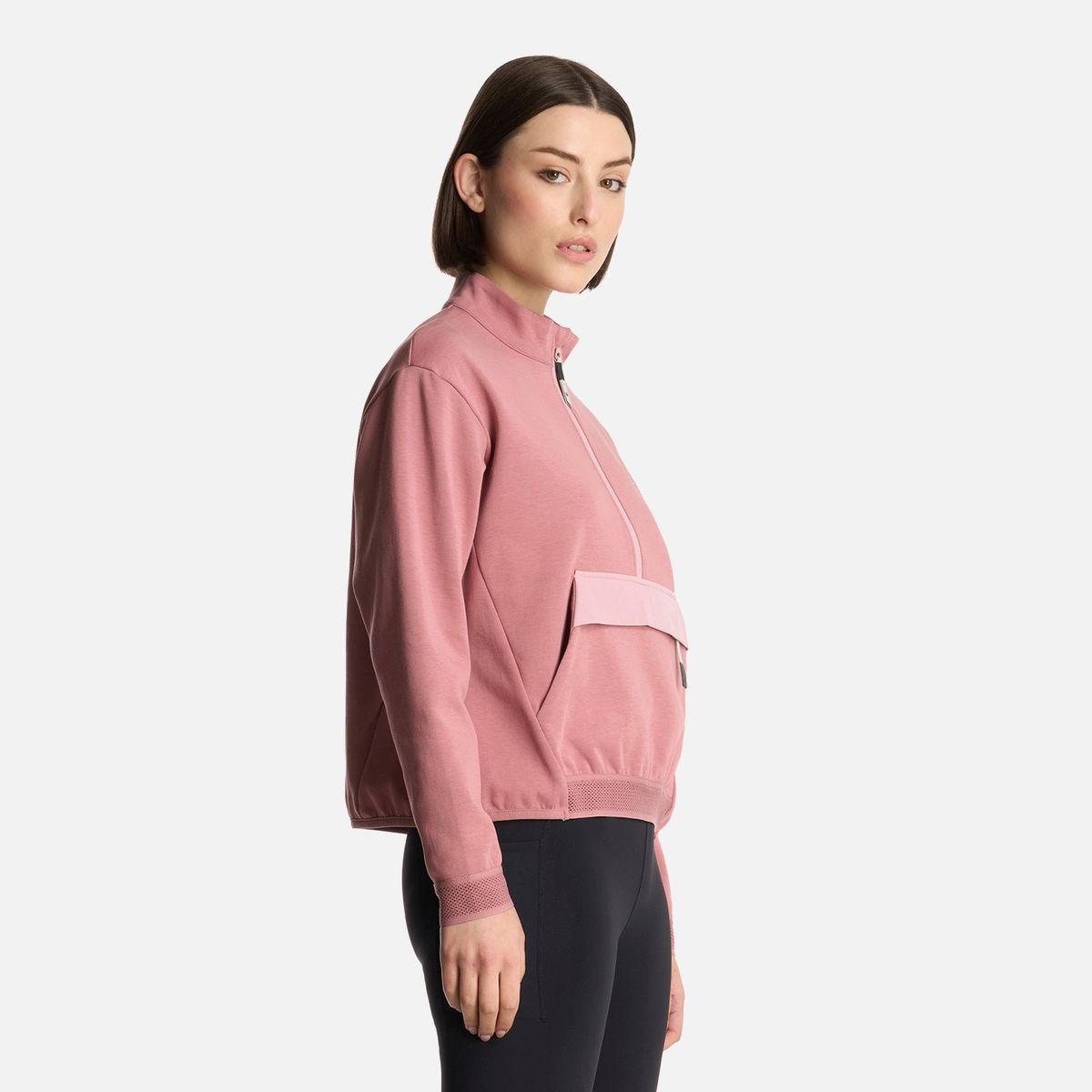 LIPPI - Polerón Mujer DownStreet 1/4 Zip Sweatshirt Rosa Oscuro Lippi