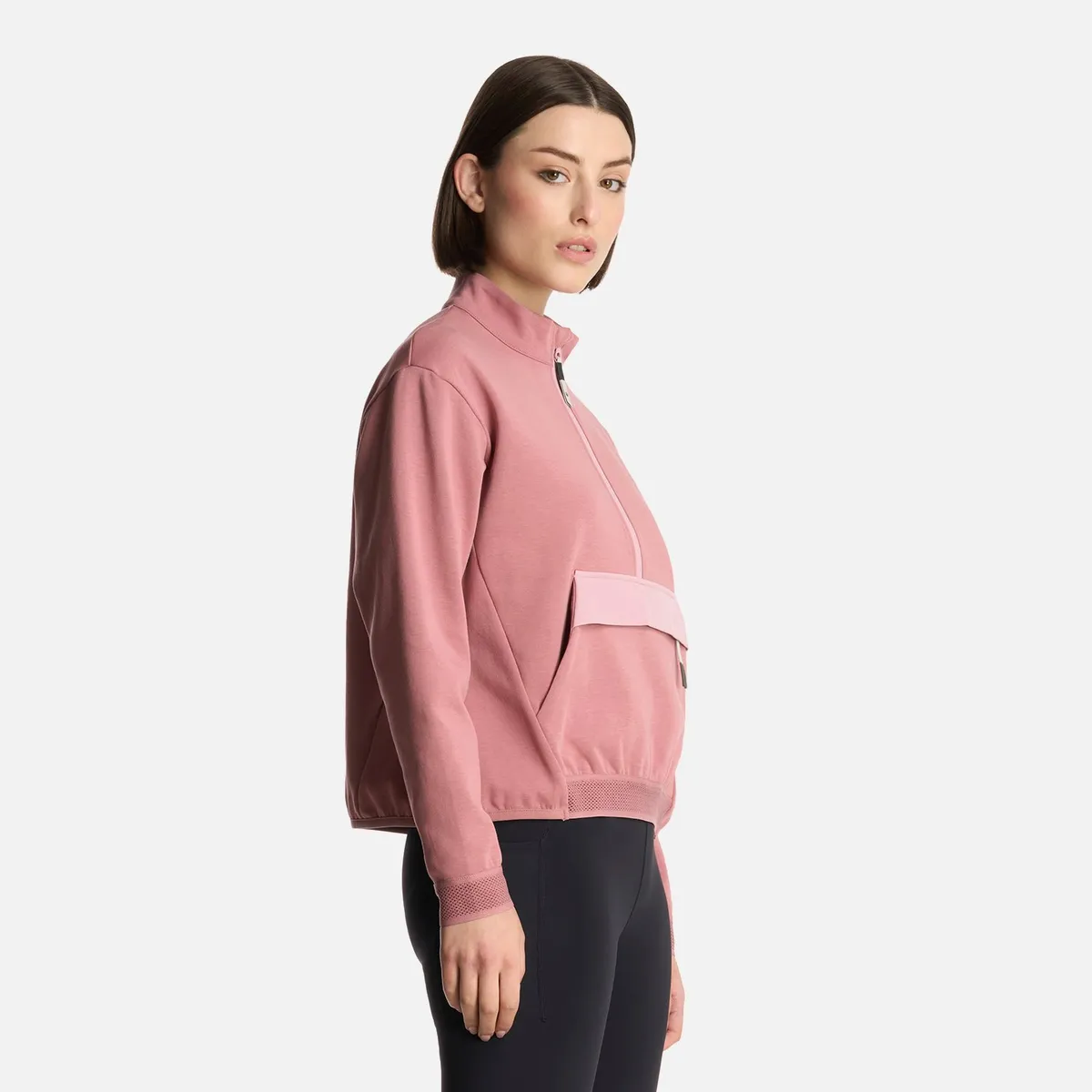 LIPPI - Polerón Mujer DownStreet 1/4 Zip Sweatshirt Rosa Oscuro Lippi