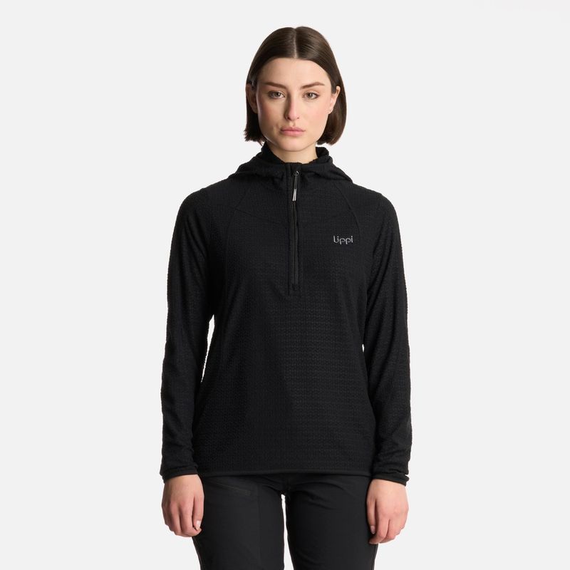 LIPPI - Polerón Mujer Jacaranda Nano-F 14 Zip Hoody Negro Lippi