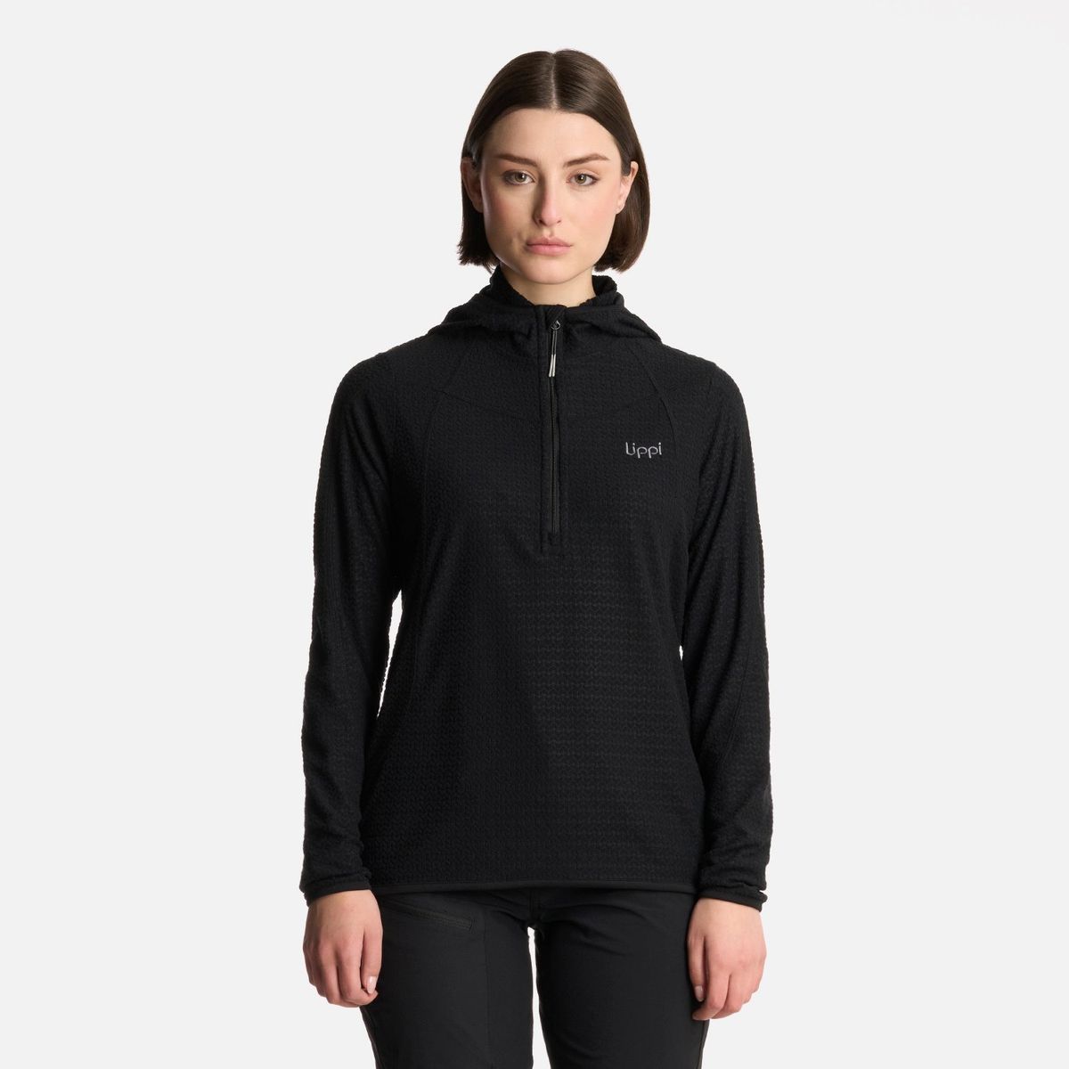LIPPI - Polerón Mujer Jacaranda Nano-F 14 Zip Hoody Negro Lippi
