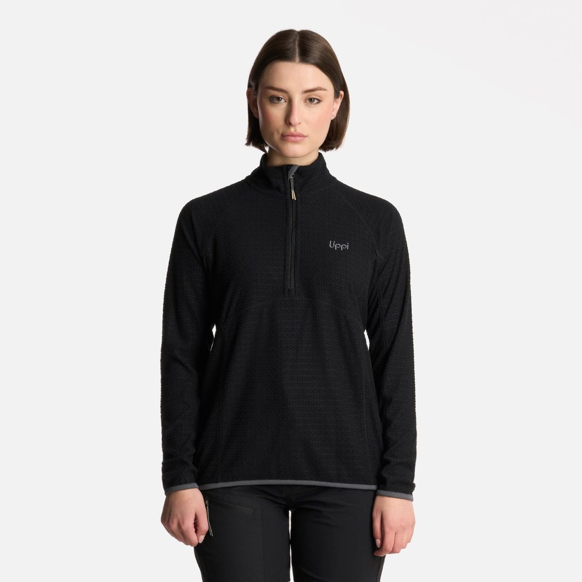 LIPPI - Polerón Mujer Jacaranda Nano-F 14 Zip Negro Lippi.-