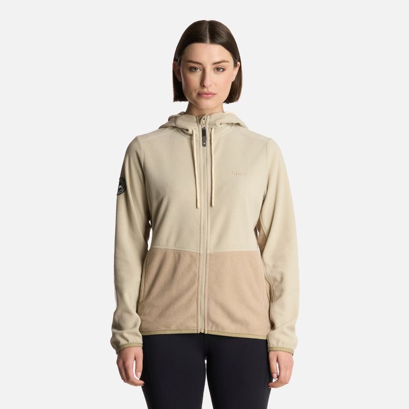 LIPPI - Polerón Mujer Stripes Nano-F Full Zip Hoody Beige Lippi