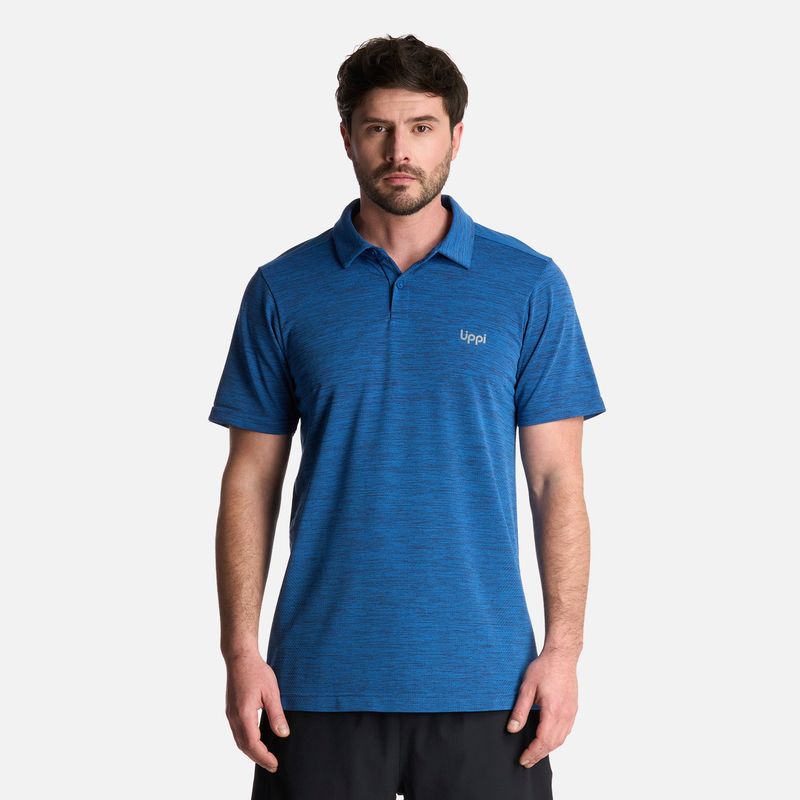 LIPPI - Polera Hombre B-Classic Seamless Polo Azul Melange Lippi