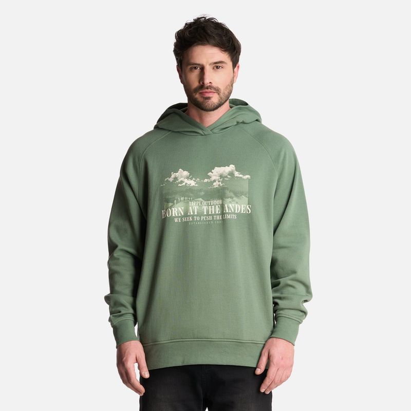 LIPPI - Polerón Hombre Insigne Hoody Sweatshirt Front Print Jade Oscuro Lippi