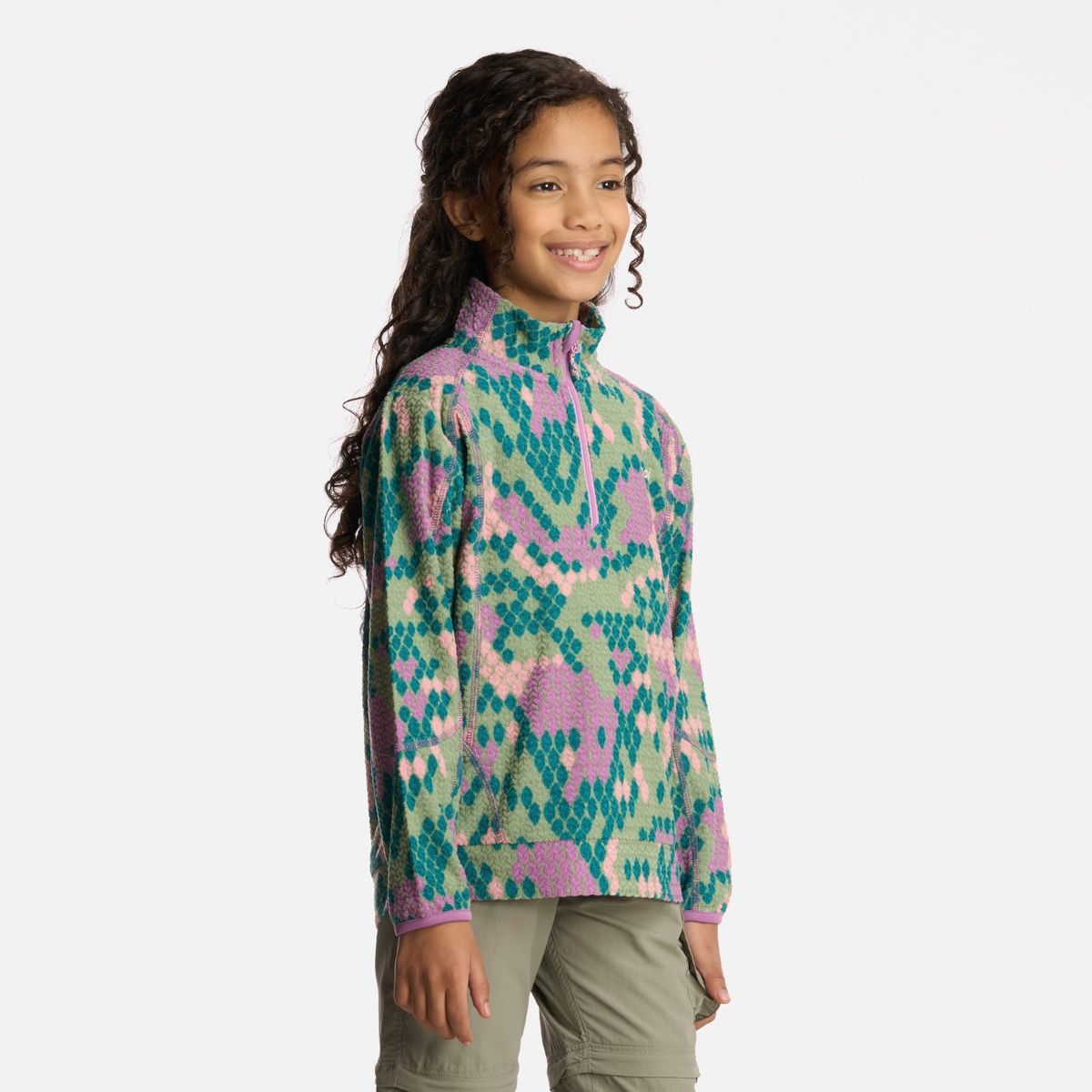 LIPPI - Polerón Niña Saltamontes Nano-F 14 Zip Print Turquesa Lippi