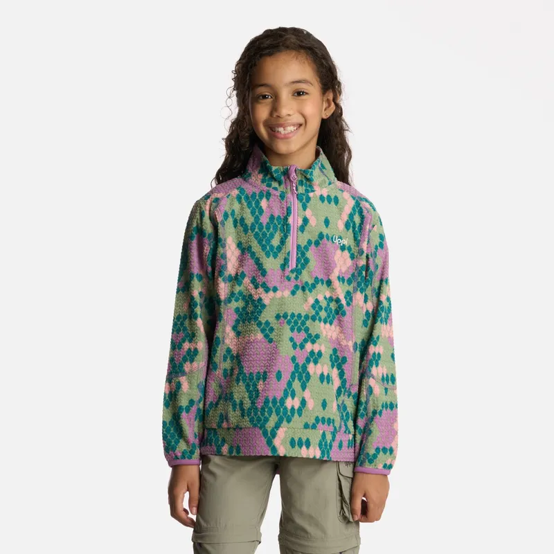 LIPPI - Polerón Niña Saltamontes Nano-F 14 Zip Print Turquesa Lippi