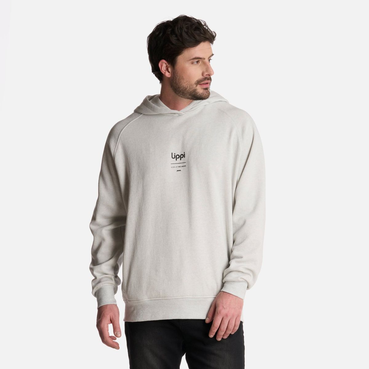 LIPPI - Polerón Hombre Ulmo Hoody Sweatshirt Melange Gris Claro Lippi