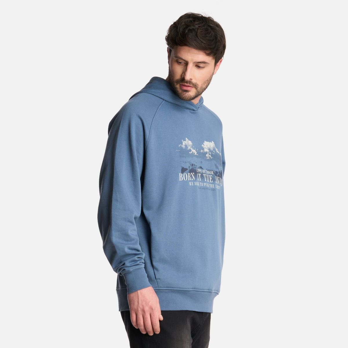 LIPPI - Polerón Hombre Insigne Hoody Sweatshirt Front Print Azul Piedra Lippi