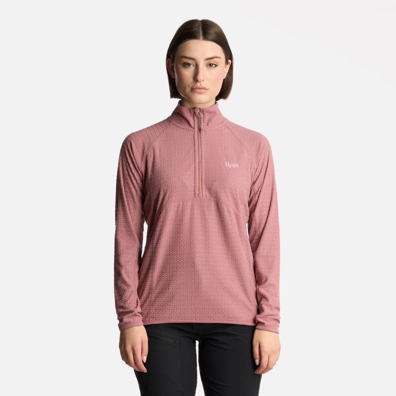 LIPPI - Polerón Mujer Jacaranda Nano-F 14 Zip Rosa Oscuro Lippi