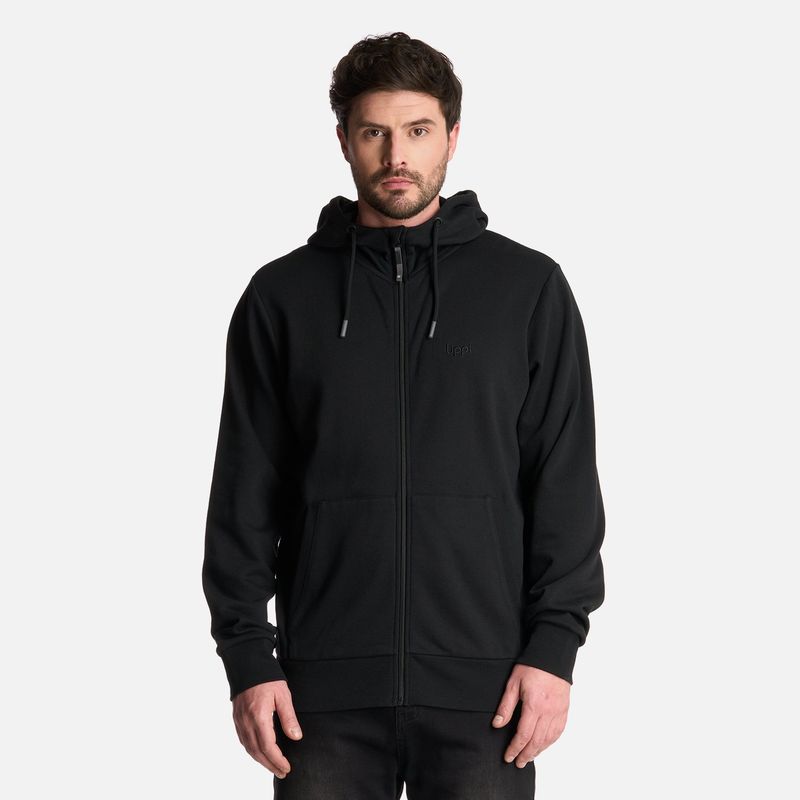 LIPPI - Polerón Hombre Ulmo Full Zip Hoody Sweatshirt Negro Lippi