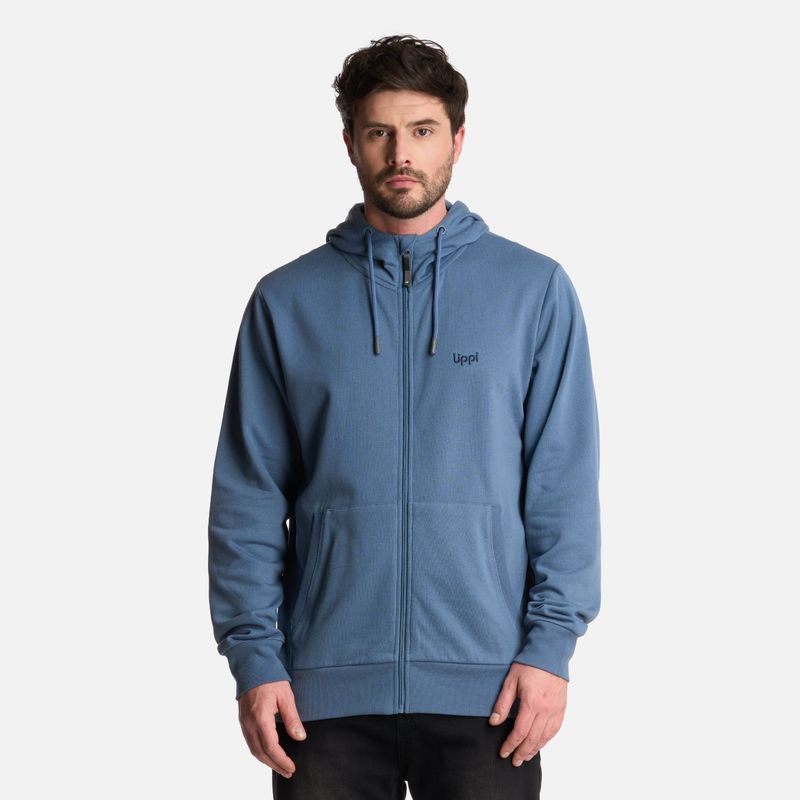 LIPPI - Polerón Hombre Ulmo Full Zip Hoody Sweatshirt Azul Piedra Lippi