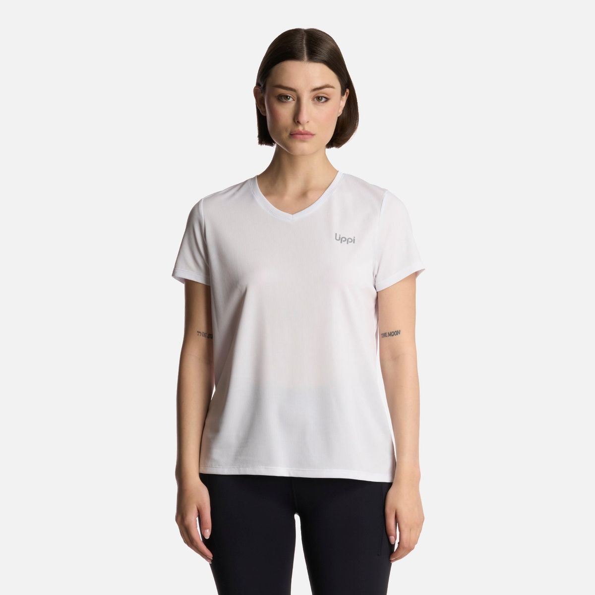 LIPPI - Polera Mujer Core V-Neck Q-Dry T-Shirt Blanco Lippi