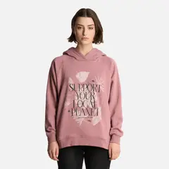 LIPPI - Polerón Mujer Insigne Hoody Sweatshirt Front Print Rosa Oscuro